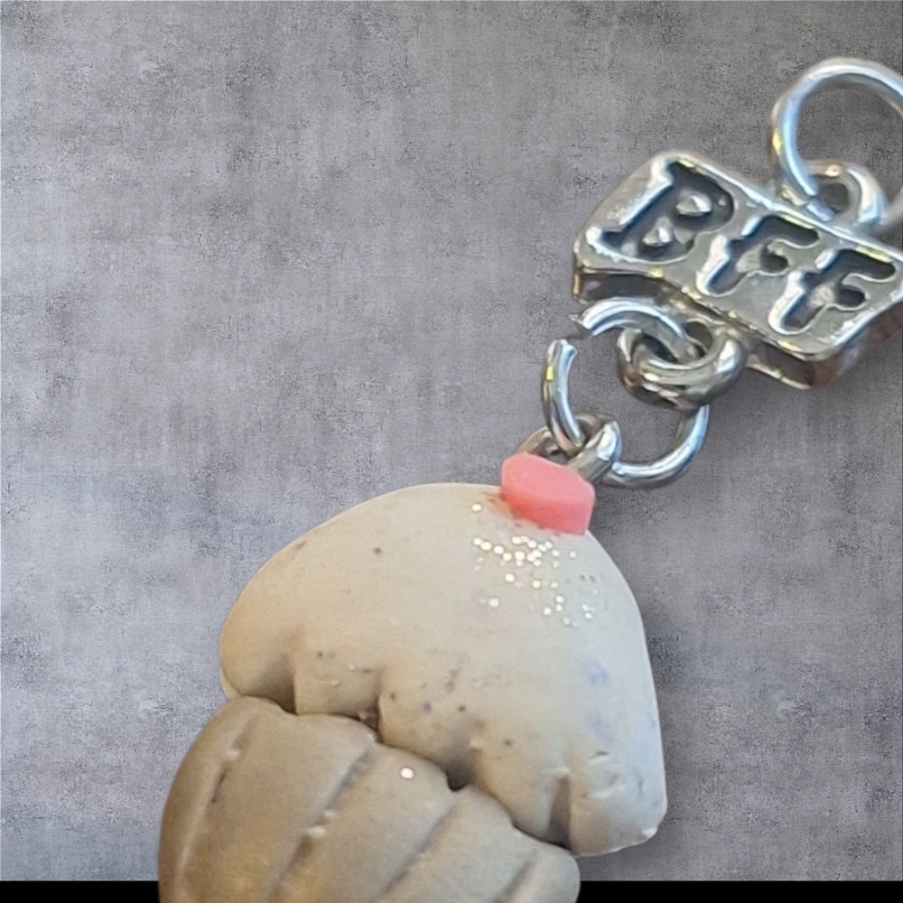 Silver and Pink BFF Cupcake Key Holder Charm - Picture 3 of 5